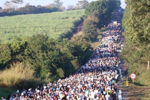 Peregrinação Diocesana Jubilar reúne 10 mil fiéis em caminhada e Santa Missa